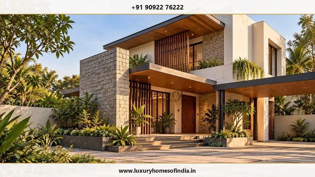 Contemporary Indian luxury residence illustrating the relationship between architectural design, structural engineering and construction