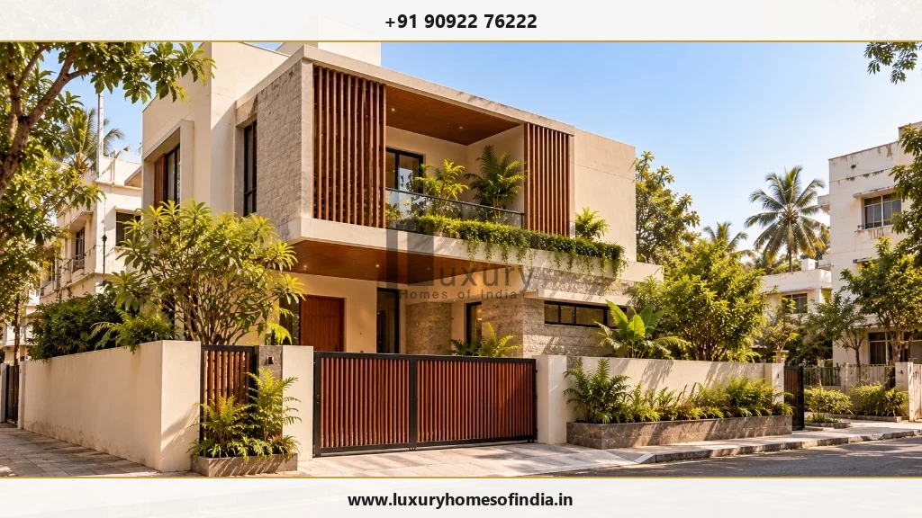Contemporary Chennai residential villa setting illustrating statutory building plan approval and cost planning parameters