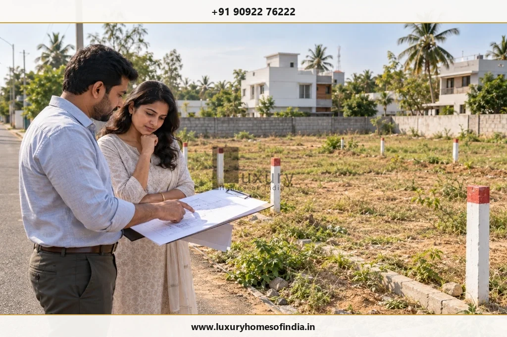 A buyer and qualified professional comparing the site with official property documents