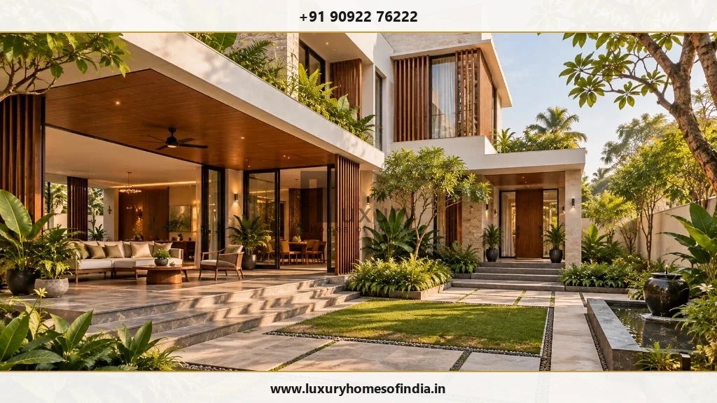 Contemporary Indian luxury residence illustrating architecture, comfort and indoor-outdoor living