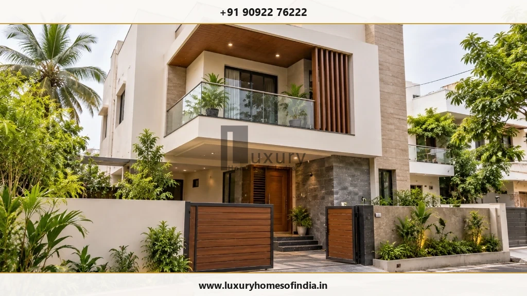 Contemporary Chennai independent home showing a compact, efficient residential design