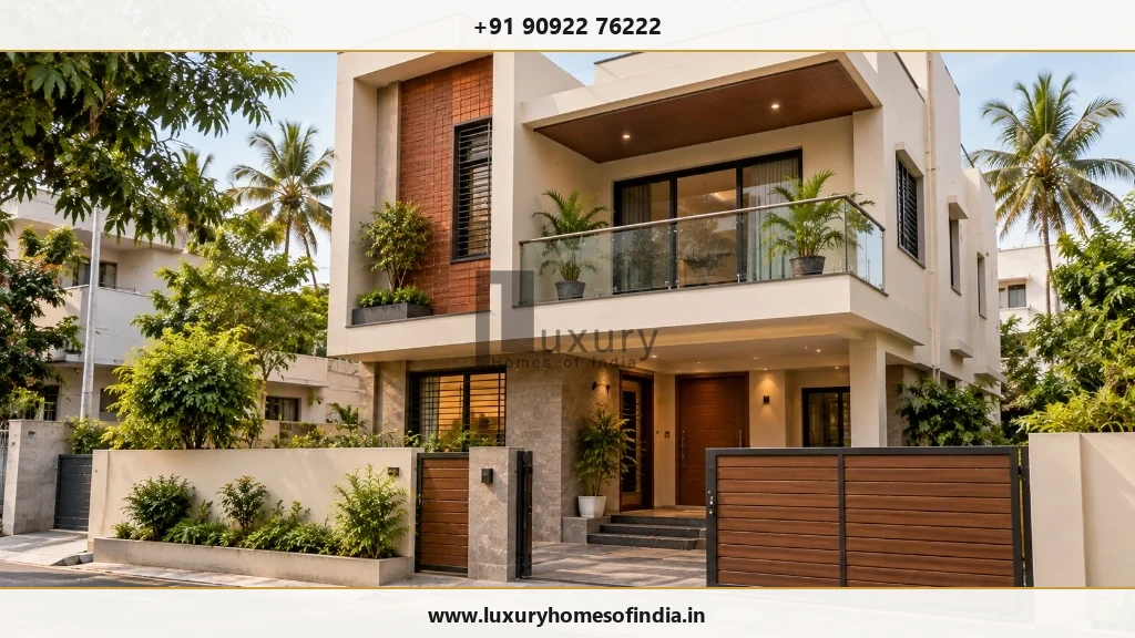 Contemporary Chennai independent house showing a realistic 1,200 sq. ft. residential scale