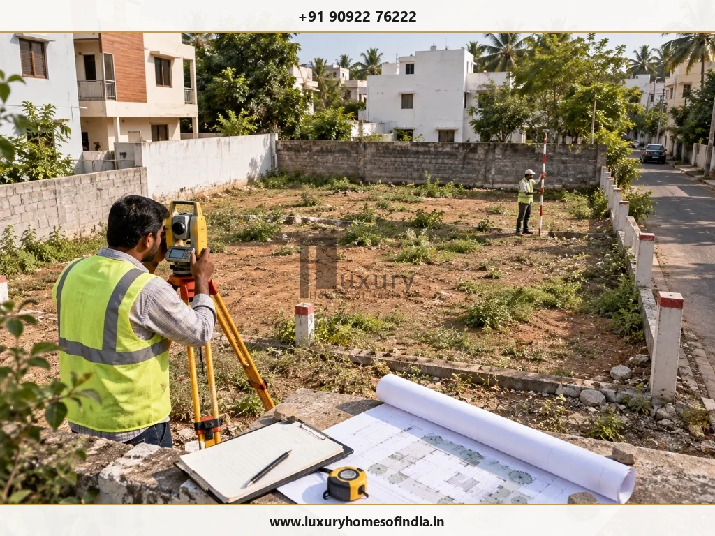 Survey records, boundary verification and residential site constraints on a Tamil Nadu plot