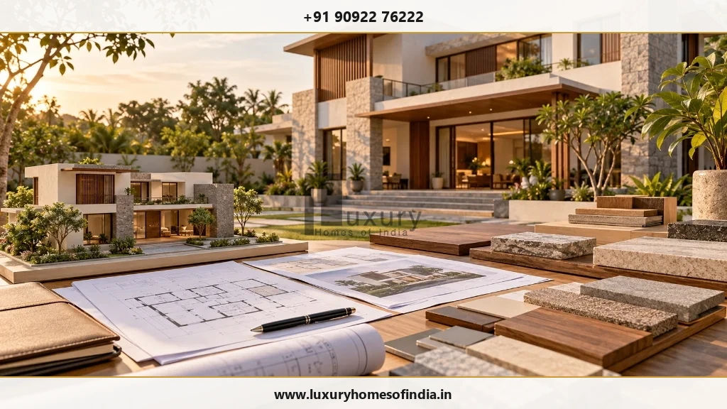 Two contrasting residential construction approaches and a clear contract selection concept on a luxury villa estate