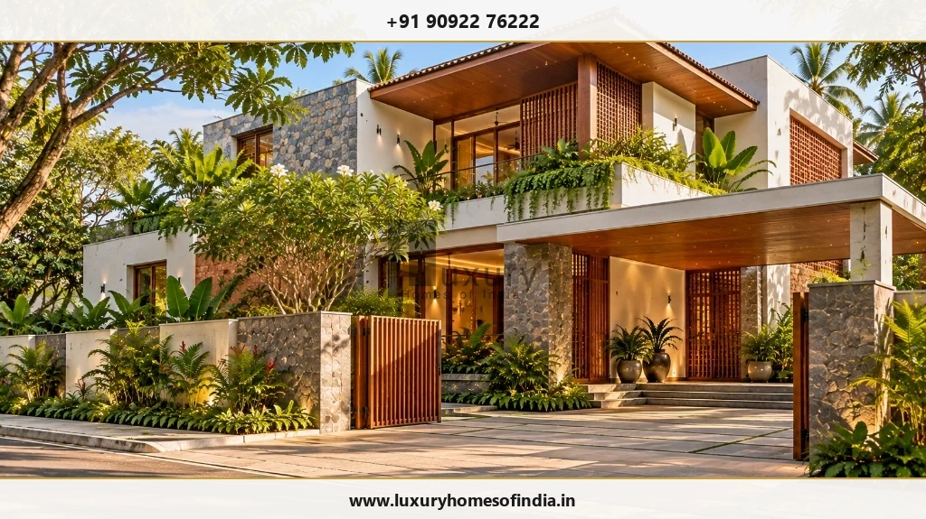 Contemporary Chennai luxury villa designed around site-specific planning controls and road access