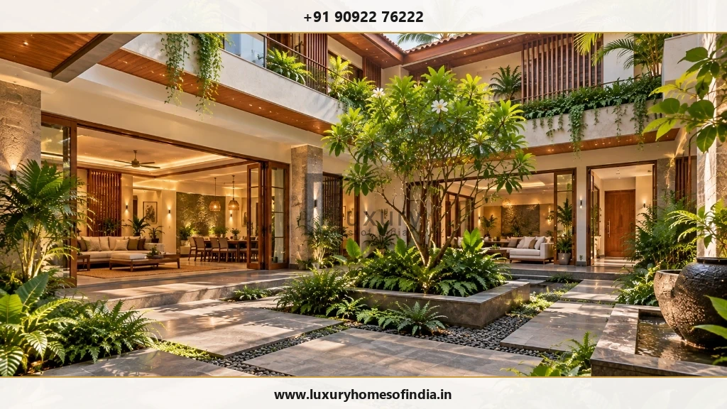 Contemporary Chennai courtyard villa organised around a private open-to-sky courtyard