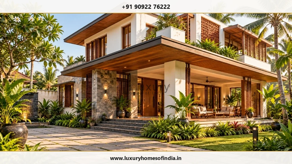 Contemporary Tamil Nadu villa illustrating the relationship between architecture outdoor space and construction scope