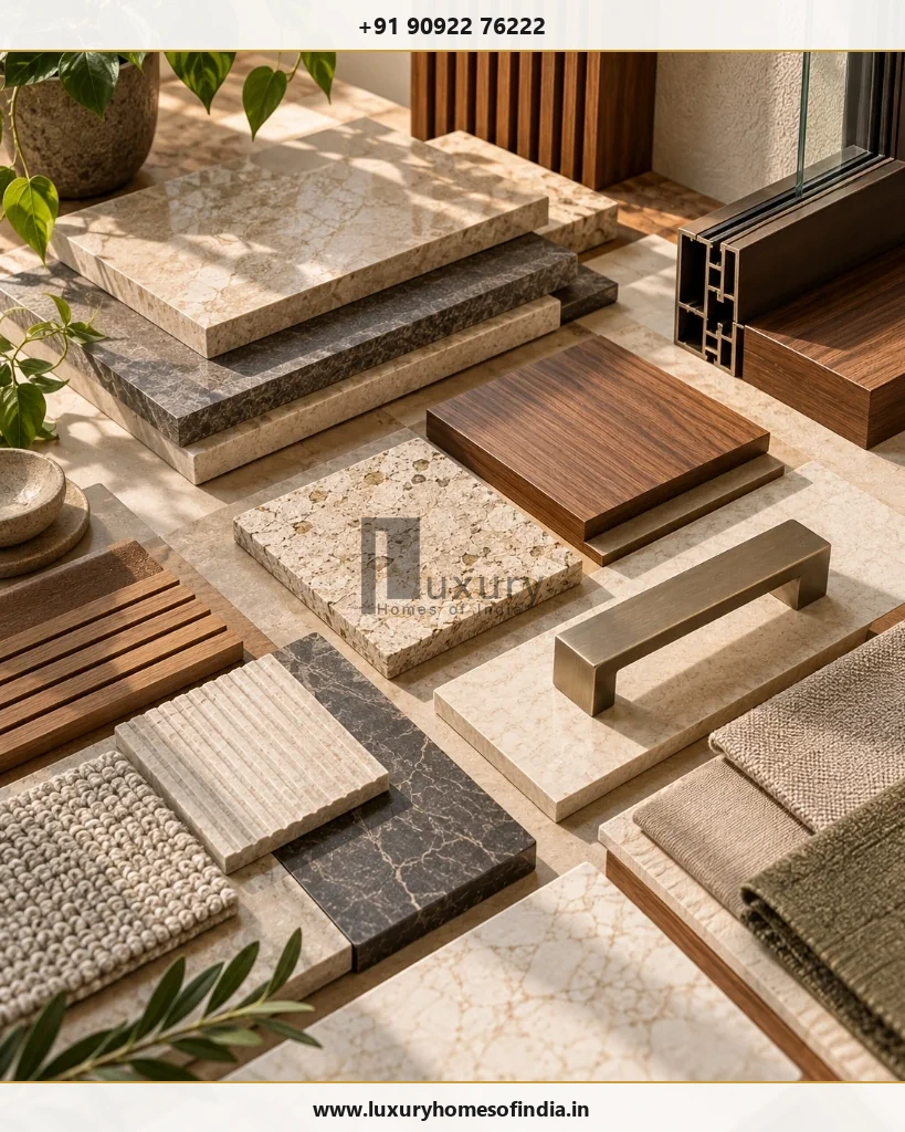 Close-up of coordinated stone, joinery and premium residential finishes