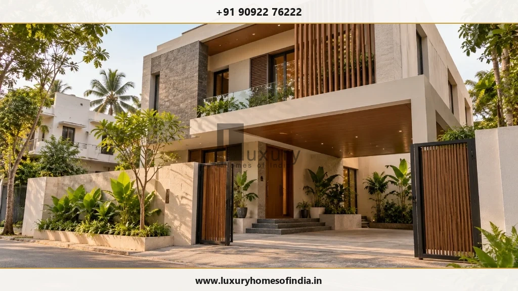 Chennai new-home utility planning with a finished contemporary residence and discreet service access