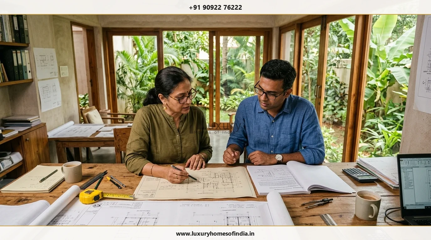 Material samples and drawings reviewed for Chennai villa