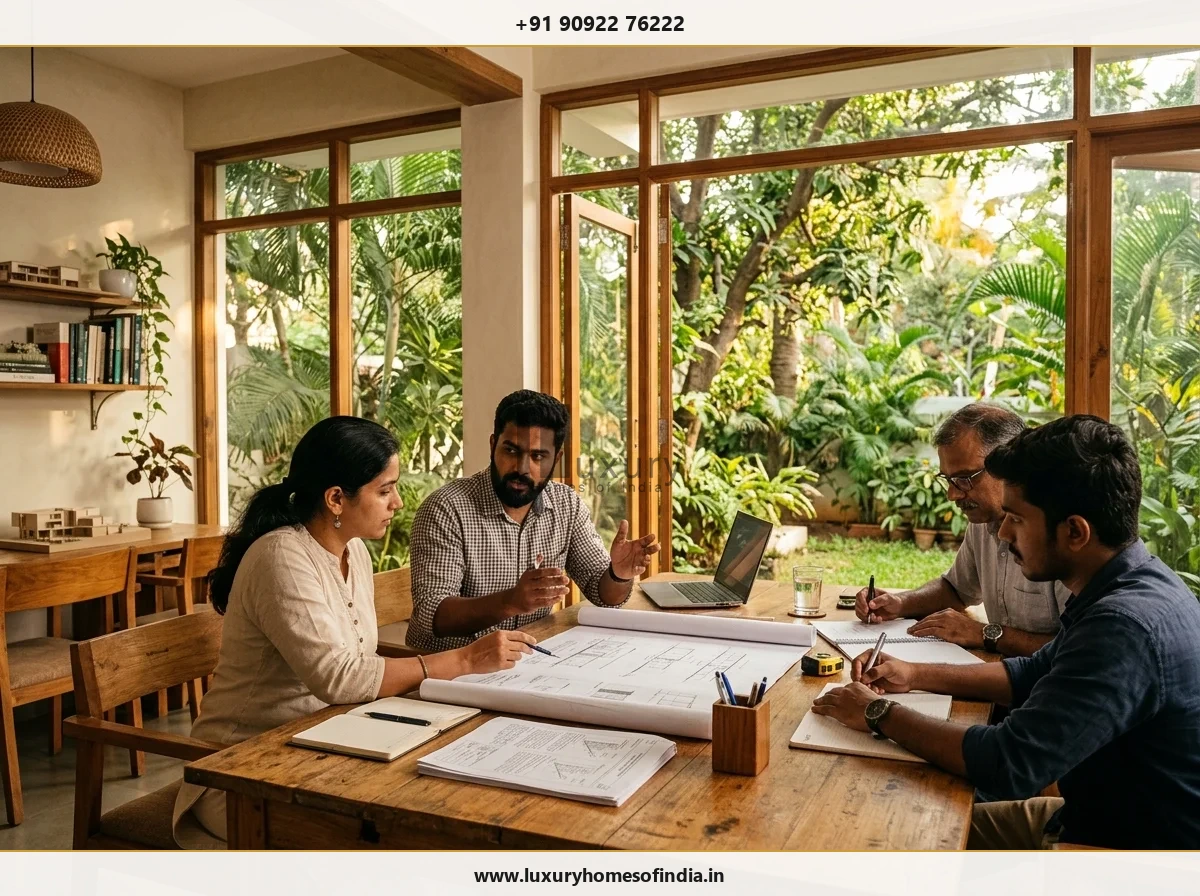 Coastal South Indian villa with shaded openings and durable exterior materials