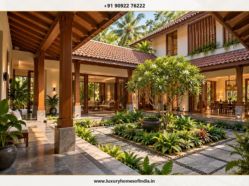 South Indian courtyard home showing coordinated indoor-outdoor planning in Chennai