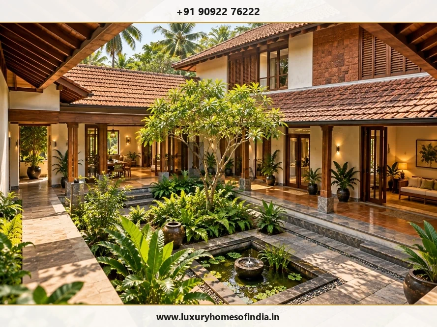 South Indian courtyard home showing how site planning materials and outdoor spaces influence design decisions