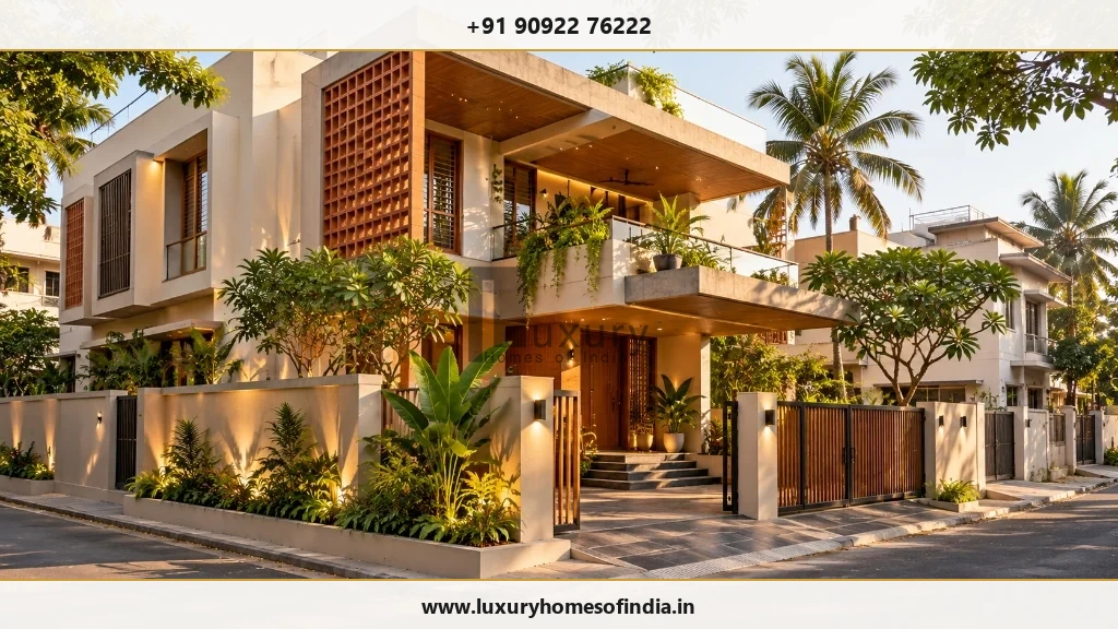 South Indian contemporary villa construction coordination